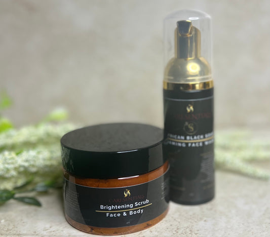 NO MORE ACNE KOJIC & TURMERIC SCRUB/MASK & FOAMING BLACK SOAP CLEANSER DUO